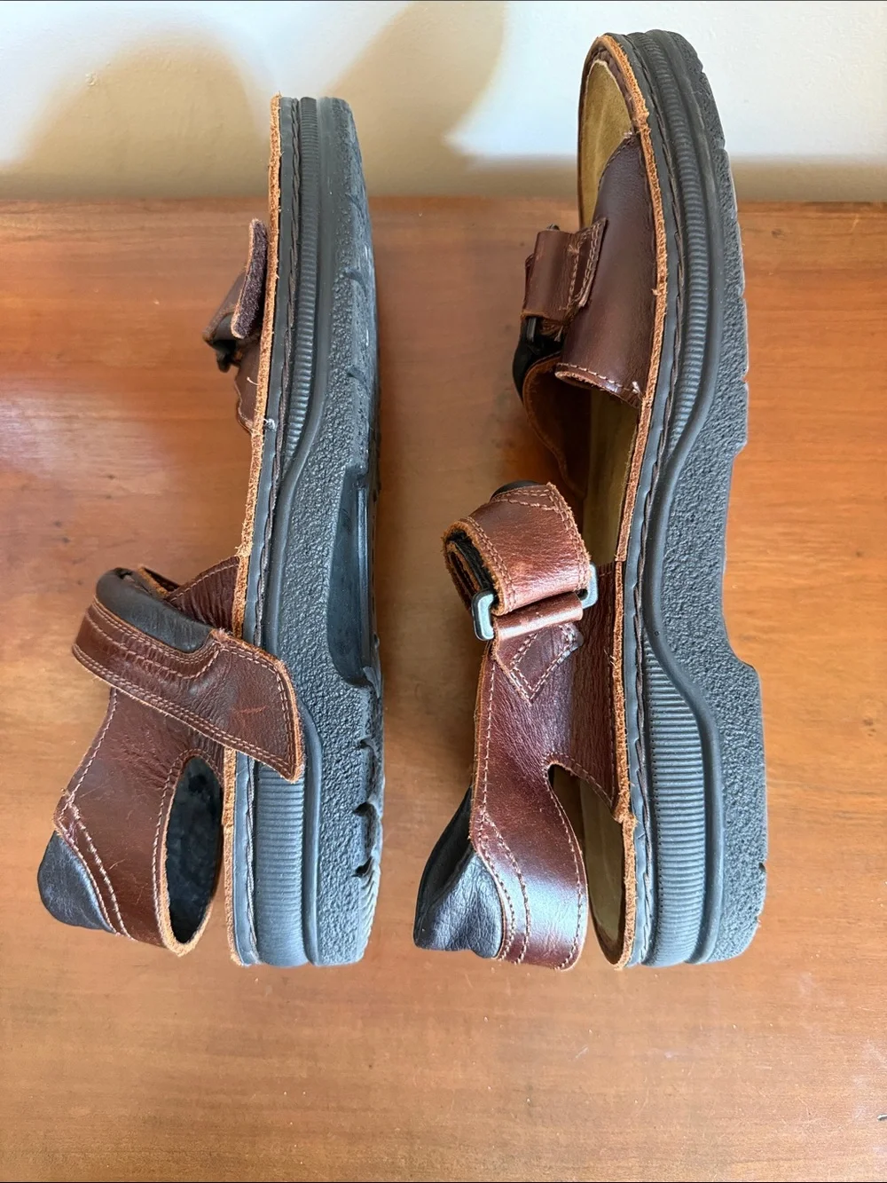 Naot Lappland Brown Leather Sandals, size 46